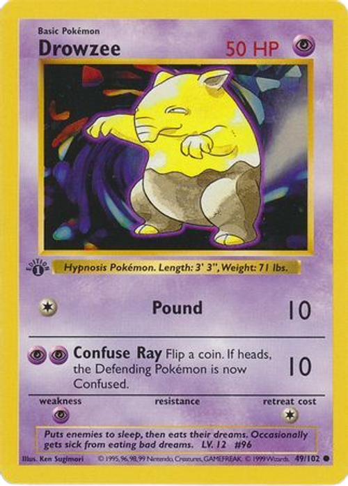 Drowzee - 49/102 - Common 1st Edition