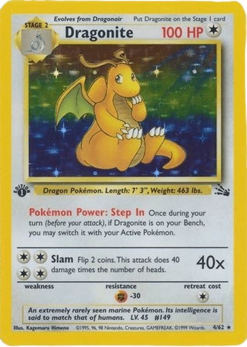 Dragonite - 4/62 - Holo 1st Edition