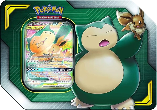 Tag Team Eevee & Snorlax Gx Tin 2021 Reprint