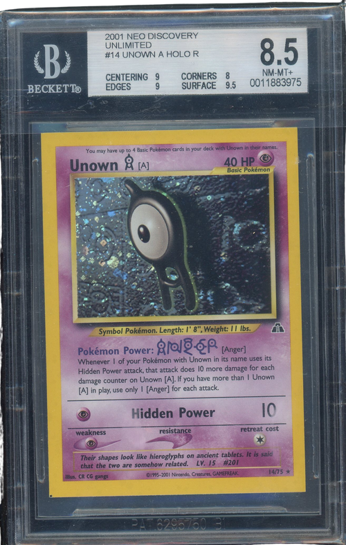 BGS 8.5 UNKNOWN A Holo R Neo Discovery
