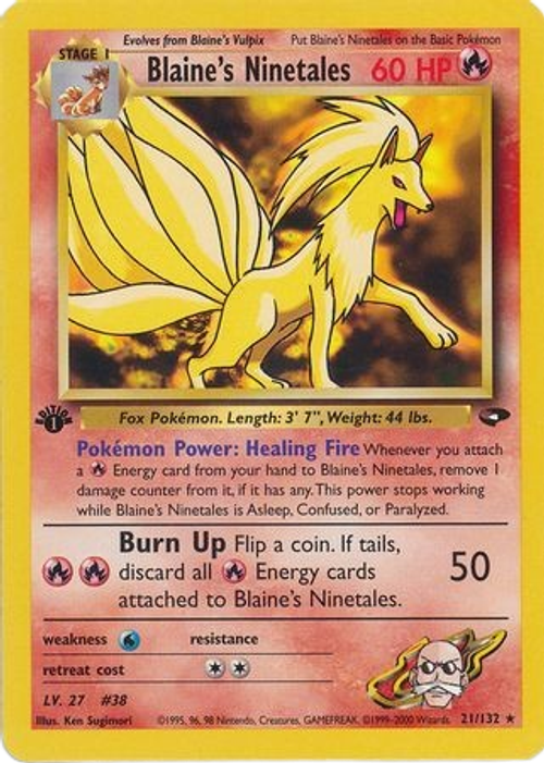 Blaine's Ninetales - 21/132 - Rare 1st Edition