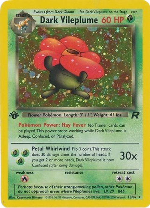 Dark Vileplume - 13/82 - Holo 1st Edition