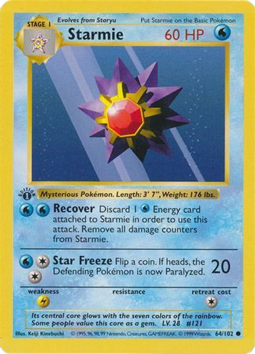 Starmie - 64/102 - Common 1st Edition