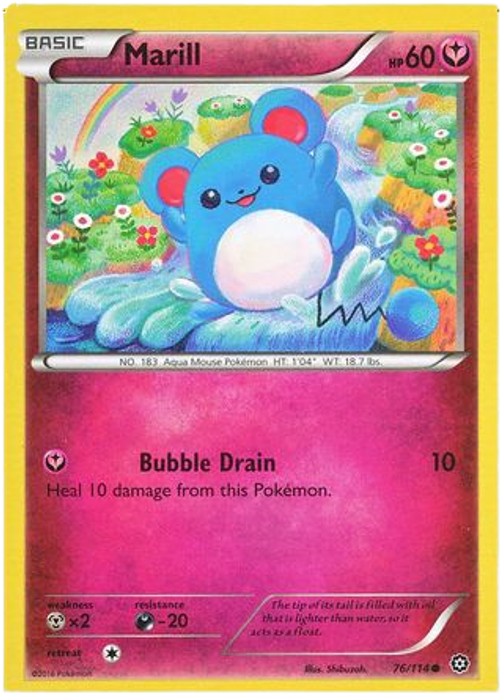 Marill - 76/114 - Common - XY Steam Siege (Square Cut Misprint)