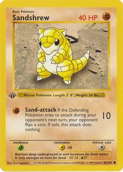Sandshrew - 62/102 - Common 1st Edition