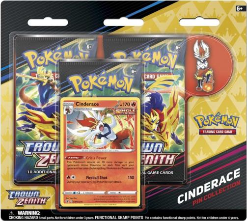 Crown Zenith Cinderace Pin Collection 3-Pack Blister