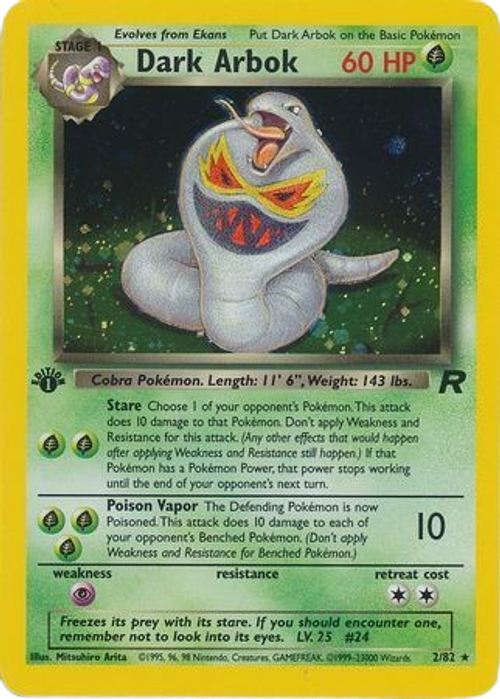Dark Arbok - 2/82 - Holo 1st Edition
