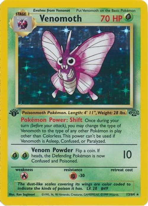 Venomoth - 13/64  - Holo 1st Edition