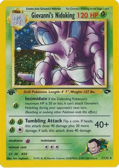 Giovanni's Nidoking - 7/132 - Holo 1st Edition