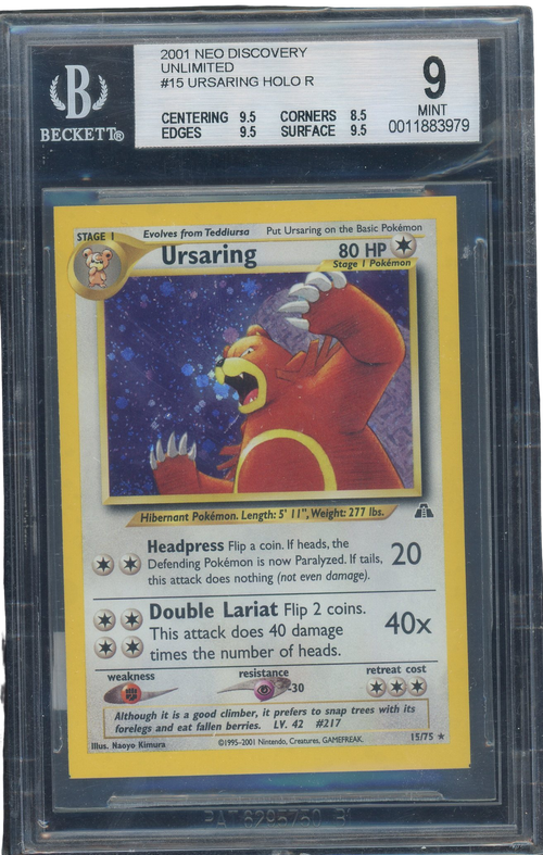 BGS 9 Ursaring Holo R Neo Discovery Square Cut