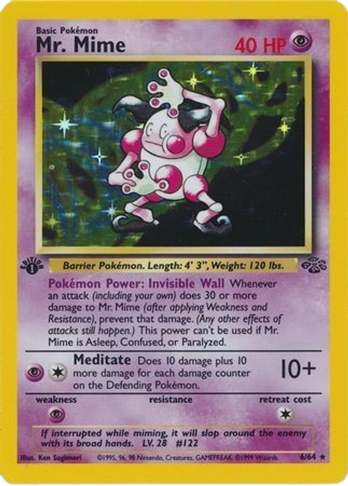 Mr. Mime - 6/64 - Holo 1st Edition