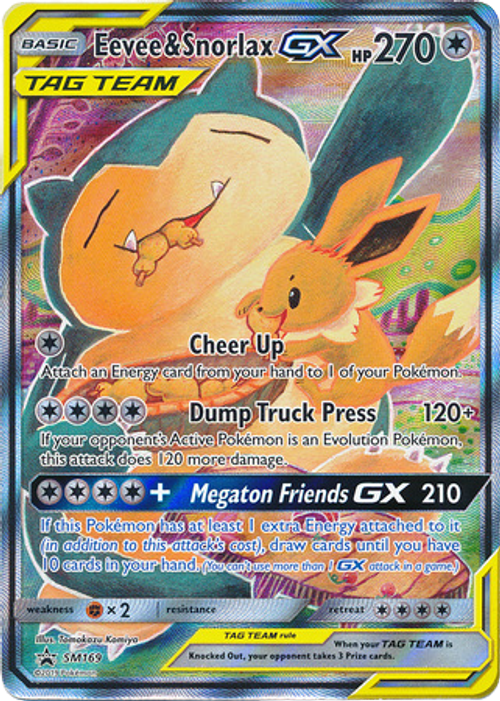 Eevee & Snorlax GX - SM169 - Alternate Art Promo