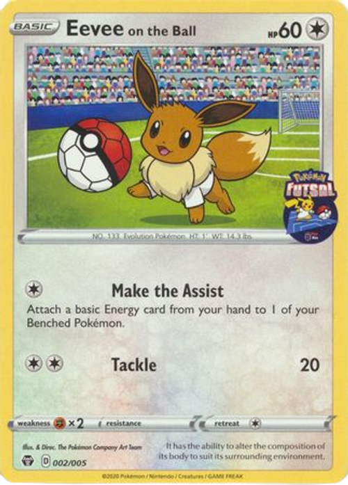 Eevee On the Ball Sealed Promo - 002/005 - Futsal Promo