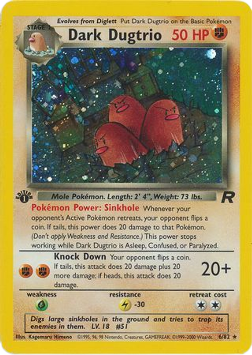 Dark Dugtrio - 6/82 - Holo 1st Edition