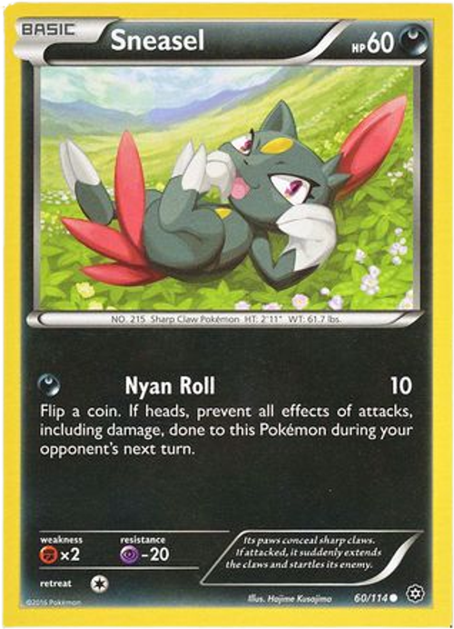 Sneasel - 60/114 - Common - XY Steam Siege (Square Cut Misprint)