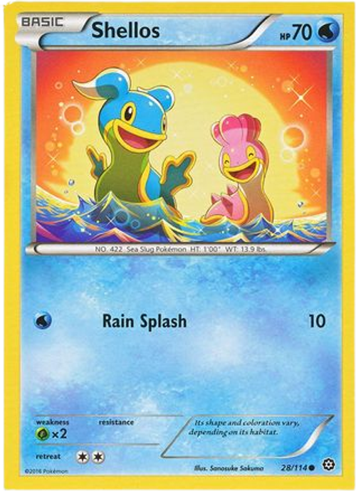 Shellos - 28/114 - Common - XY Steam Siege (Square Cut Misprint)