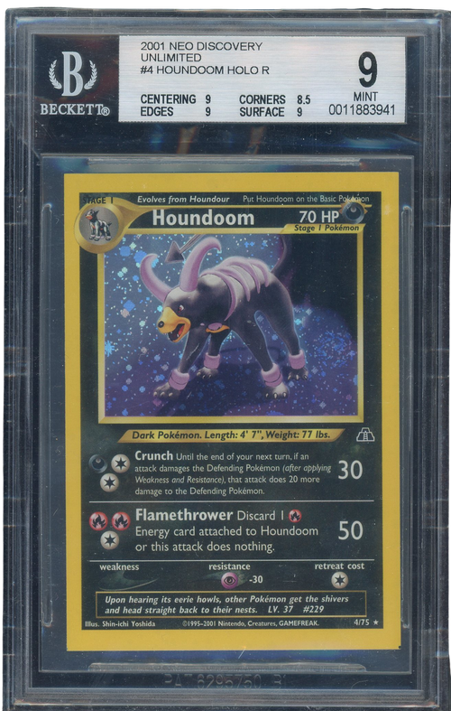 BGS 9 Houndoom Holo R Neo Discovery Square Cut