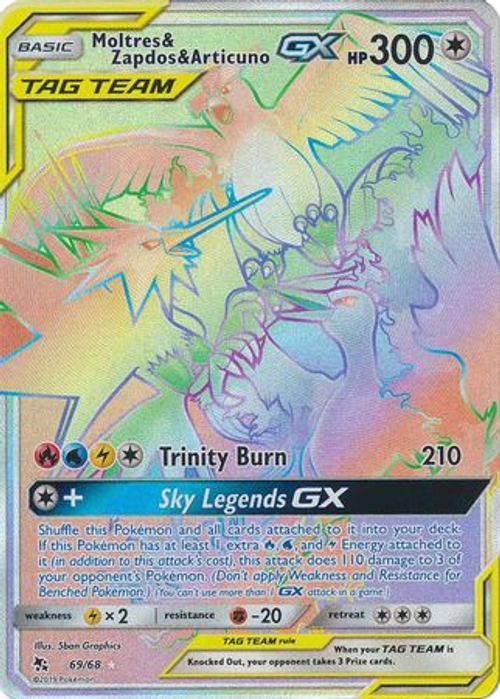 Moltres & Zapdos & Articuno GX - 69/68 - Hyper Rare