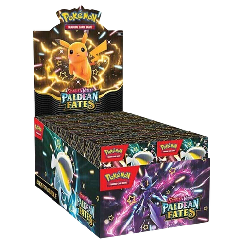 Display of 10 Paldean Fates Booster Bundle