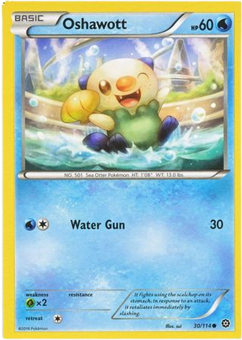 Oshawott - 30/114 - Common - XY Steam Siege (Square Cut Misprint)