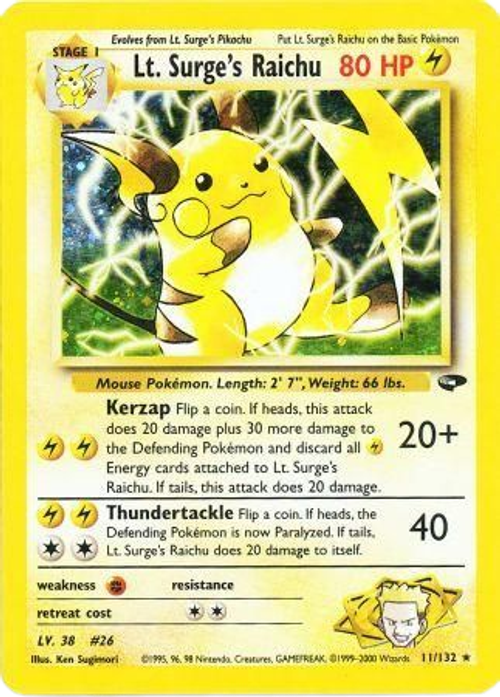 Lt. Surge's Raichu - 11/132 - Holo Unlimited