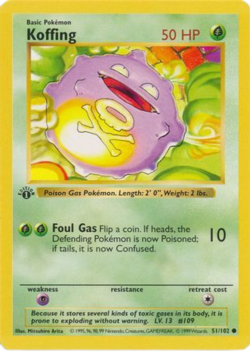Koffing - 51/102 - Common 1st Edition