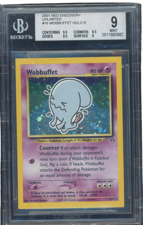 BGS 9 Wobbuffet Holo R Neo Discovery Square Cut