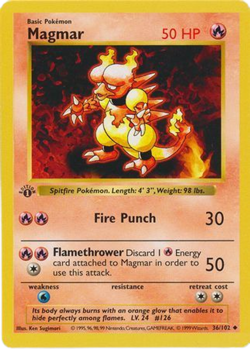 Magmar - 36/102 - Uncommon 1st Edition