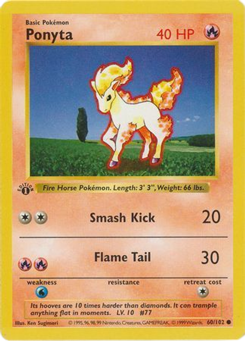 Ponyta - 60/102 - Common 1st Edition