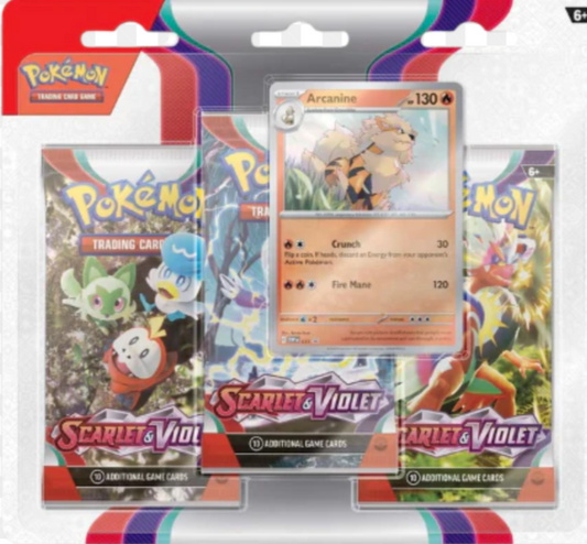 Scarlet & Violet Arcanine 3-Pack Blister