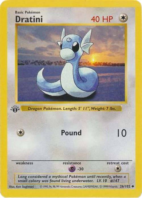 Dratini - 26/102 - Uncommon 1st Edition