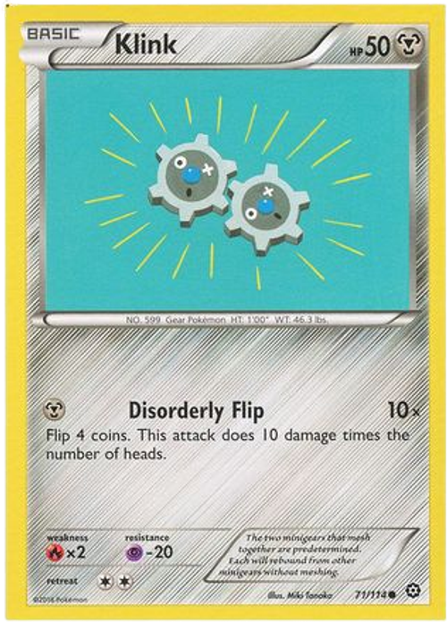 Klink - 71/114 - Common - XY Steam Siege (Square Cut Misprint)