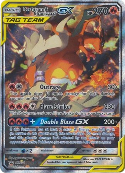 Reshiram & Charizard GX - SM201 - Alternate Art Promo