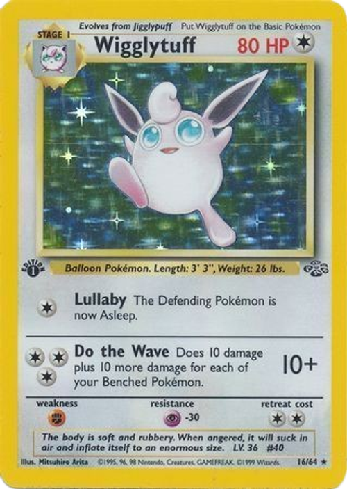 Wigglytuff - 16/64  - Holo 1st Edition