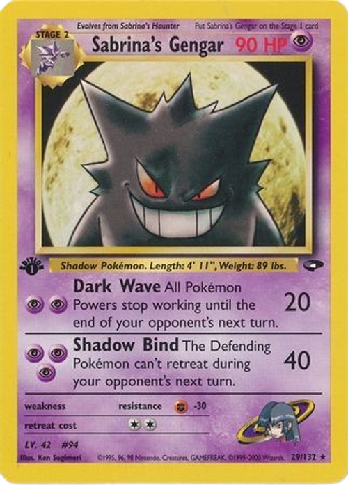 Sabrina's Gengar - 29/132 - Rare 1st Edition