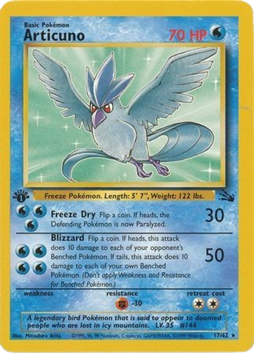 Articuno - 17/62  - Rare 1st Edition