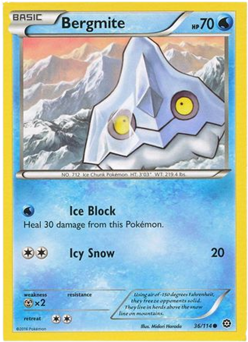 Bergmite - 36/114 - Common - XY Steam Siege (Square Cut Misprint)