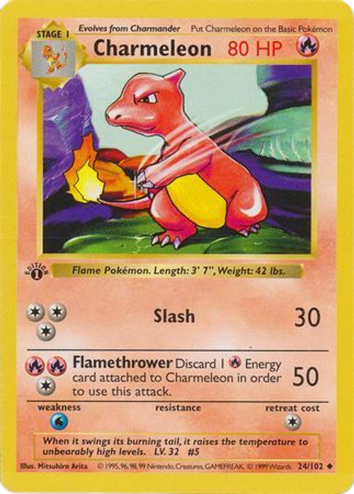 Charmeleon - 24/102 - Uncommon 1st Edition