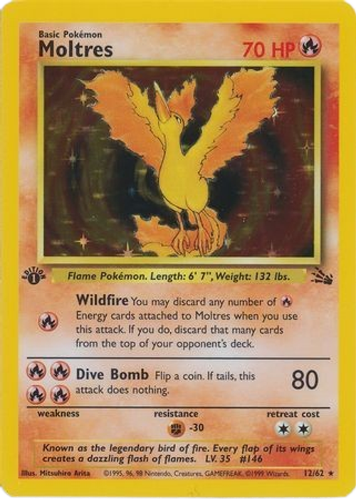 Moltres - 12/62 - Holo 1st Edition