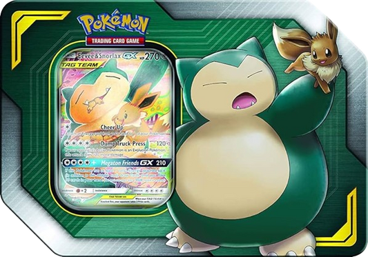 Tag Team Eevee & Snorlax Gx Tin 2021 Reprint
