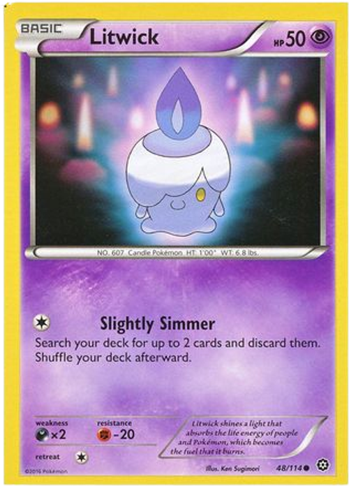 Litwick - 48/114 - Common - XY Steam Siege (Square Cut Misprint)