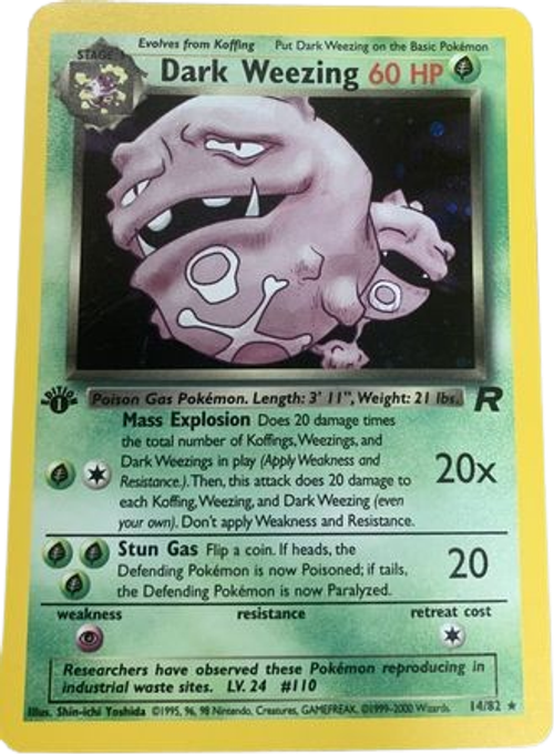 Dark Weezing - 14/82 - Holo 1st Edition