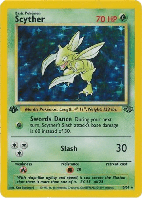 Scyther - 10/64 - Holo 1st Edition