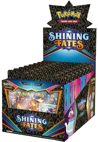 Shining Fates Bunnelby, Polteageist, Dedenne & Galarian Mr. Rime Display Box Mad Party Pin Collection