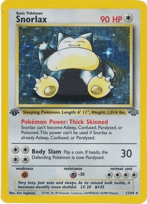 Snorlax - 11/64 - Holo 1st Edition