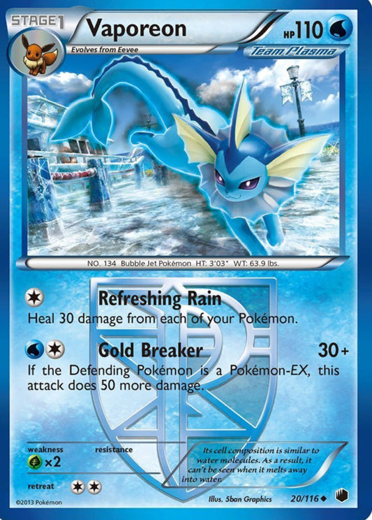 Vaporeon - 20/116 - Uncommon Reverse Holo
